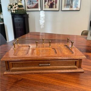 Vintage Wooden Jewelry Dresser Box 1 Drawer Jewel Case